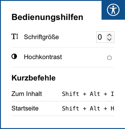 Screenshot der Bedienungshilfen des GGD
